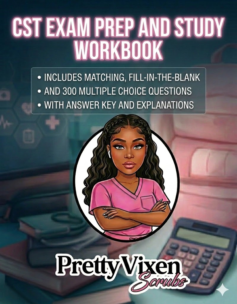 Pretty and Paid CST Study guide and Workbook by Pretty Vixen Scrubs